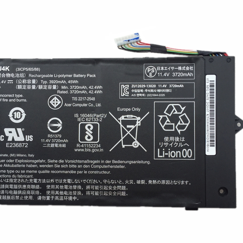 3990mAh 45Whr 3 Zellen Akku für Acer Chromebook 15 CB3-532-C42P